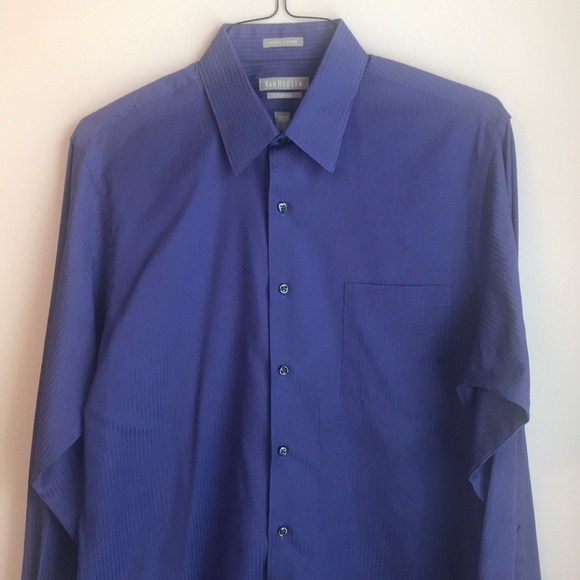 Van Heusen | Shirts | Van Heusen Fitted Satin Stripe Long Sleeve Button  Down Dress Shirt | Poshmark